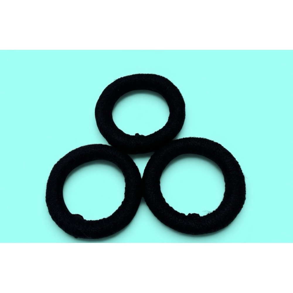 3 Mata Ortiz Pottery Olla Rings Hand Made Mexican Clay Black Yarn Mexico 3"